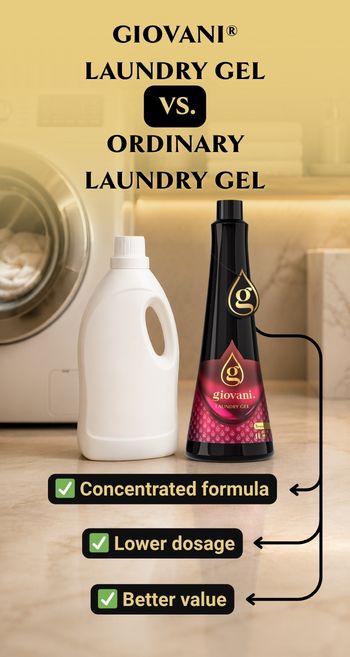 Comparison of Giovani laundry gel and regular detergent