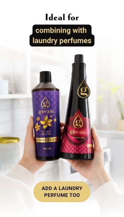Combination of laundry gel and laundry perfume