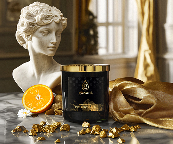 Doftljus EXCLUSIVE GOLD med parfymessens 