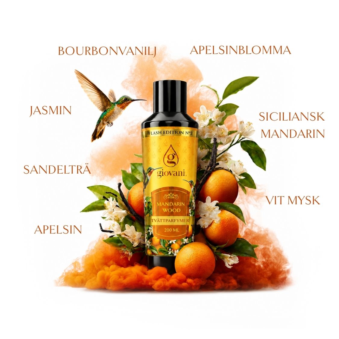 Sammansättning av tvättparfym MANDARIN WOOD