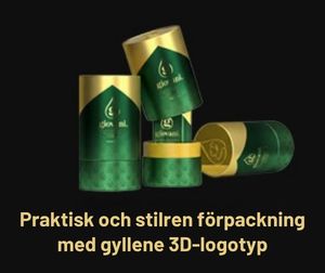 METALLIC GREEN Praktisk och stilren förpackning med gyllene 3D-logotyp