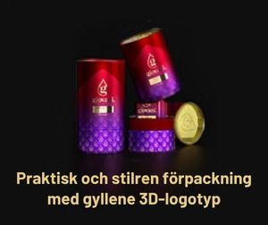 SIGNATURE Praktisk och stilren förpackning med gyllene 3D-logotyp