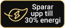 Sparar upp till 30 % energi