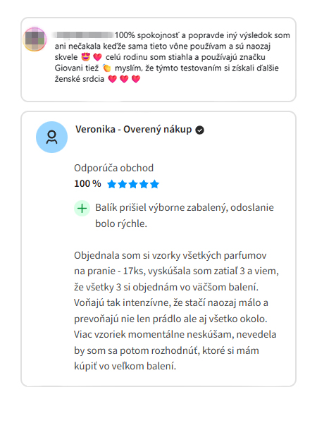 Recenzia zákazníka Giovani 2