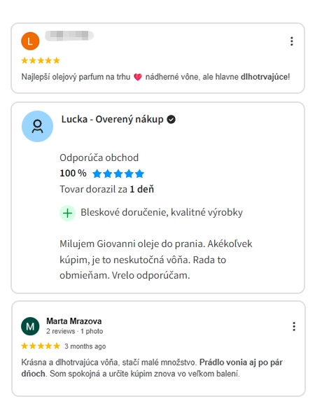 Recenzia zákazníka Giovani 8