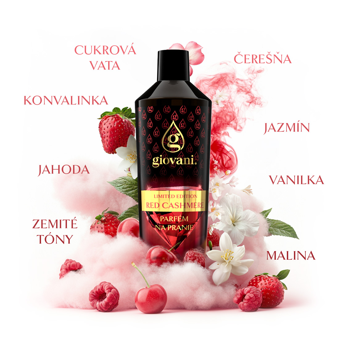 arómy vône do práčky Giovani RED CASHMERE