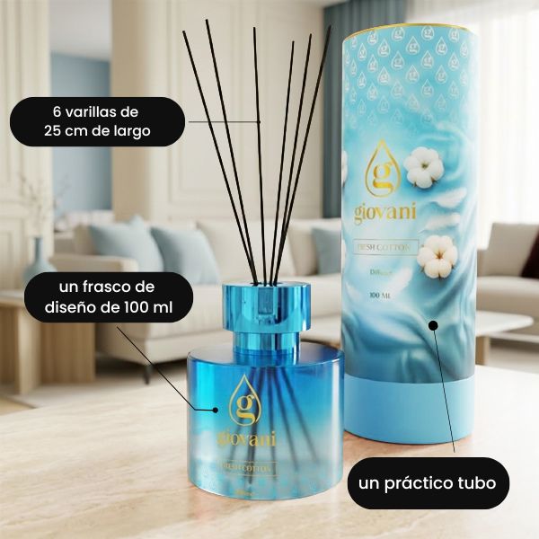 Difusor de fragancia FRESH COTTON con varillas
