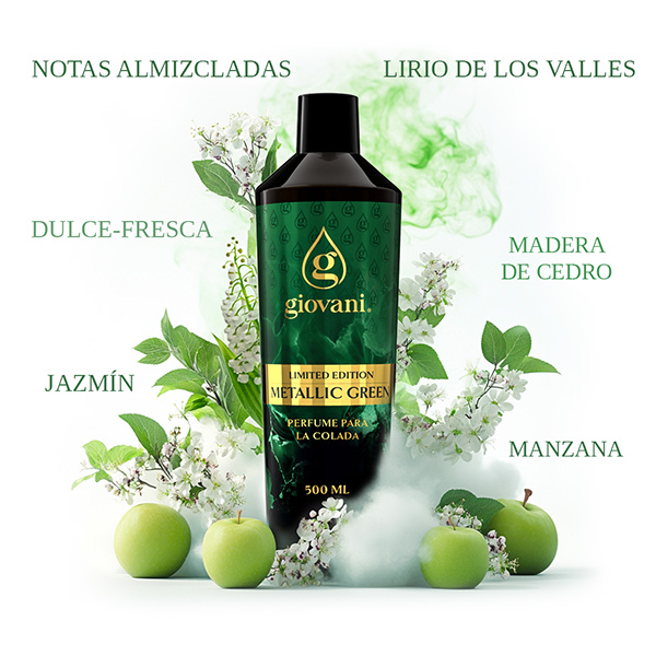 Fragancia distinguida para la colada METALLIC GREEN