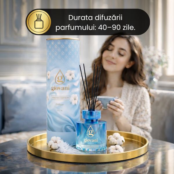 Difuzor parfum cameră cu bețișoare FRESH COTTON