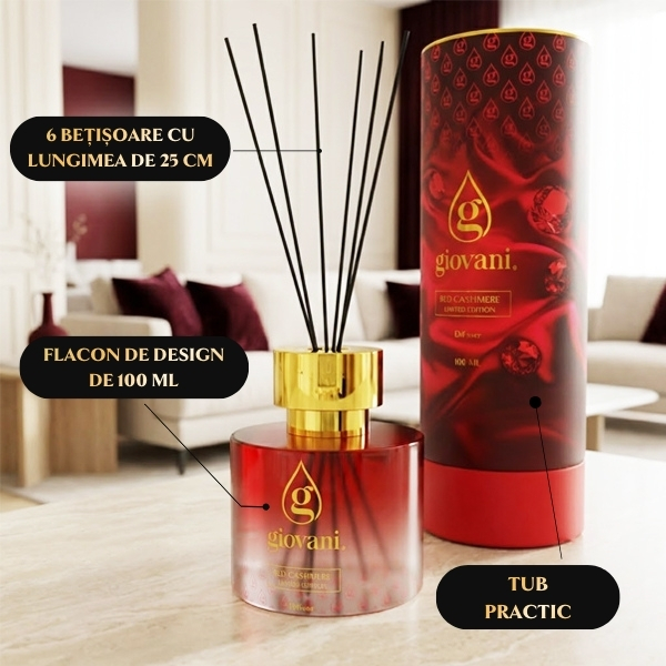 Odorizant de cameră cu bețișoare RED CASHMERE
