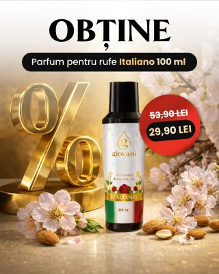 Parfum pentru rufe ITALIANO la aproape JUMĂTATE DE PREȚ! 😍🇮🇹 ACȚIUNE la parfumul vostru preferat, în varianta de 100 ml,...