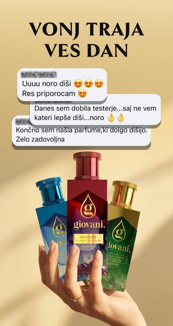 Giovani parfumi z dolgotrajnim vonjem