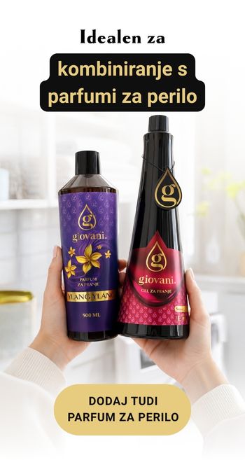 Kombinacija pralnega gela in parfuma za perilo