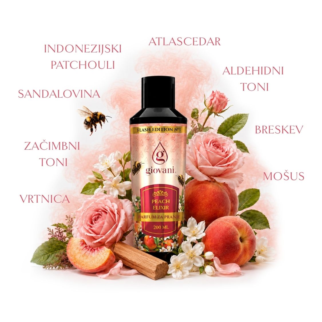 Sestava parfuma za perilo PEACH ELIXIR