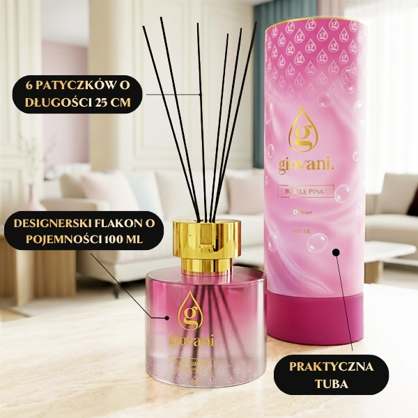 BUBBLE PINK dyfuzor zapachowy patyczkowy