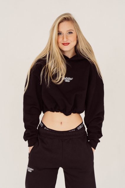 Crop hoodie Home black