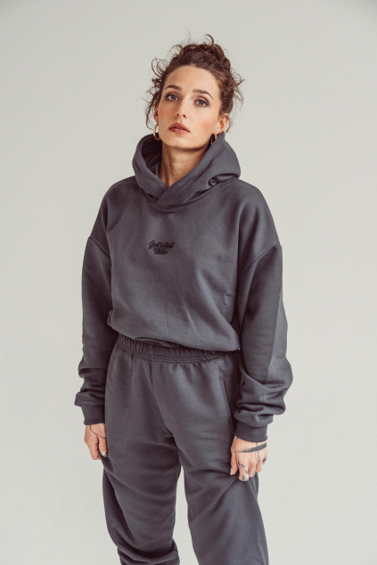 Crop hoodie Home gray