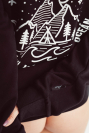 Dámská černá hoodie Hory & Oceán, bílý tisk