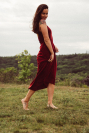 Dlouhé šaty Lanzarote burgundy