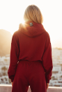 Crop hoodie Home burgundy