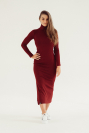 Žebrované šaty Fluent burgundy