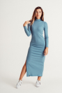 Žebrované šaty Fluent ice blue