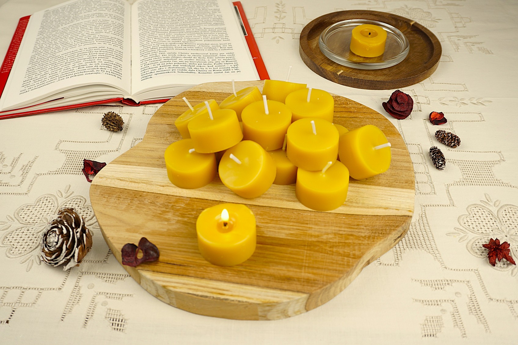 Čajové sviečky zo 100% včelieho vosku – Náhradná náplň 15ks