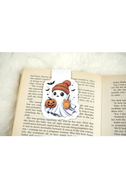 Duch a jeho Pumpkin Spice Roztomilá magnetická záložka gituskovo