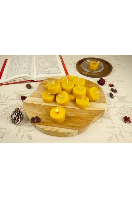 Čajové sviečky zo 100% včelieho vosku – Náhradná náplň 15ks gituskovo