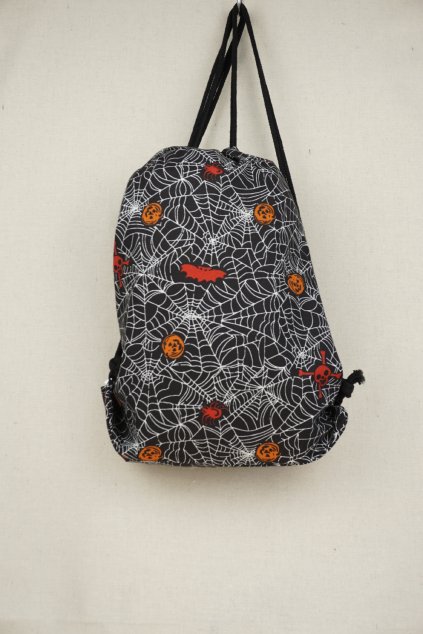 Halloweenske vrecko s pavučinou | Bavlnený vak na sladkosti gituskovo