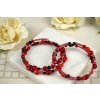 Náramok "Červená radosť" – Drobný rokajl a červené tóny gituskovo