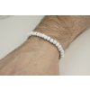 Pánsky náramok BASIC Slim biely | Drevené korálky 6 mm (Ideálny na vrstvenie) M/L gituskovo