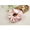 Saténová gumička do vlasov 13 cm Ružový satén scrunchie gituskovo