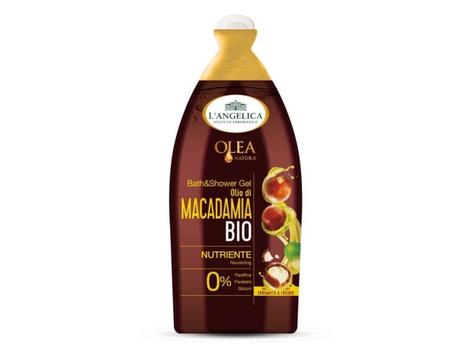 L'Angelica Olea Naturae Olio Bio di Macadamia sprchový gel pěna do koupele, 450 ml