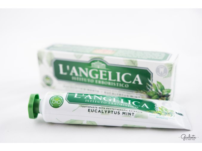 L'Angelica zubní pasta s organickými výtažky z bylin Eukalyptu a Máty, 75 ml