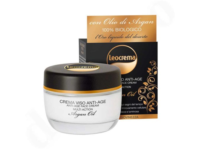 leocrema argan oil face cream anti age 50 ml