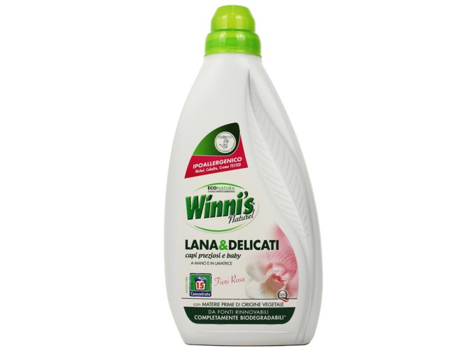 Winni's hypoalergenní prací gel na vlnu, jemné tkaniny a dětské prádlo, 15 pracích dávek