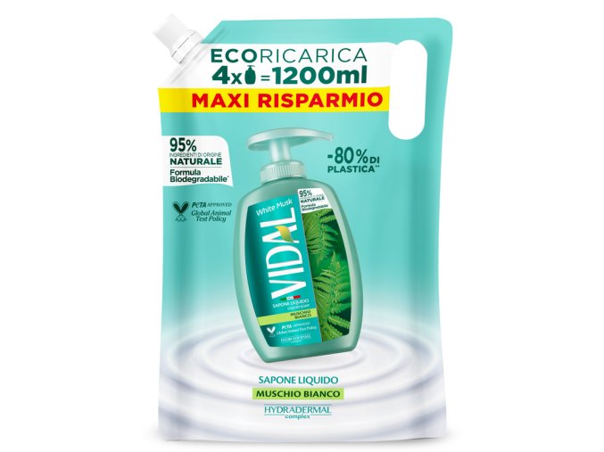 Vidal Idratante White Musk tekuté mýdlo, náhradní náplň, 1200 ml