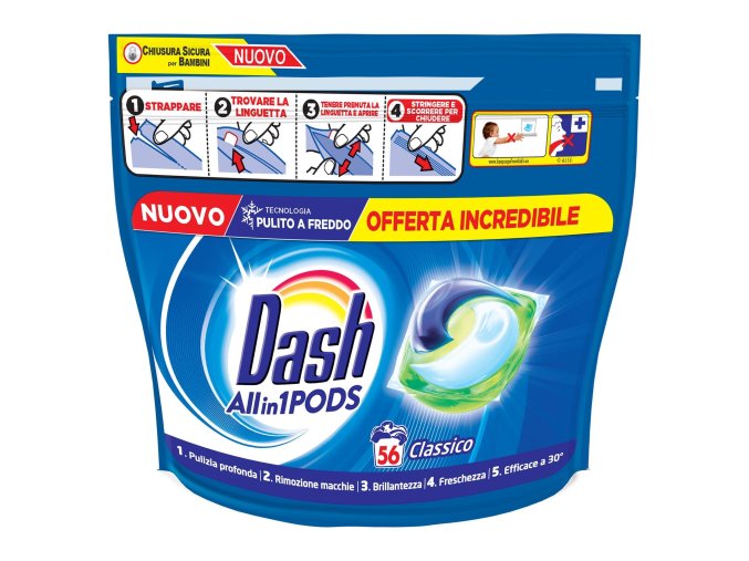 Dash gelové kapsle All in1 PODs Classico, 56 ks