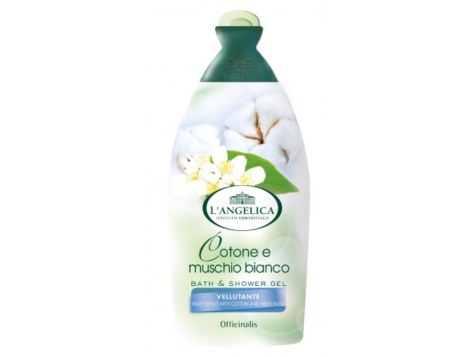 L'Angelica Officinalis jemný sprchový gel perličková koupel Cotone e Muschio bianco, 500 ml