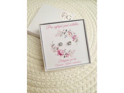 přáníčko věneček- náušnice zirkon ocel/stříbro