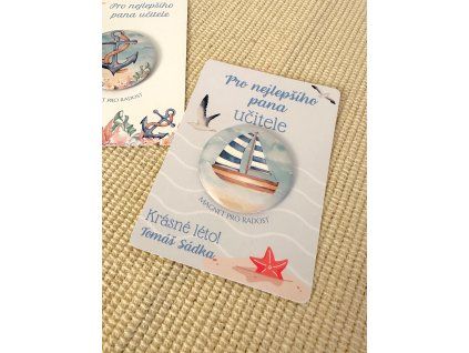 Přáníčko s magnetem -  Pan učitel LOĎ