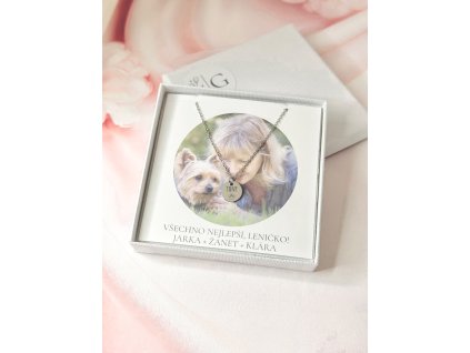 řetízek s medailonkem 10 mm - jméno mazlíčka I. vč. fotokrabičky