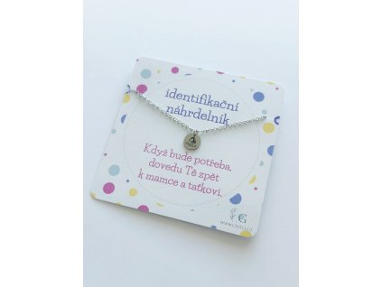 ID náhrdelník se jménem a telefonním číslem pro dívky