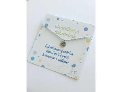 ID náhrdelník se jménem a telefonním číslem pro chlapce