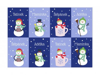 2967 nalep vanoce jmenovky snehulak01