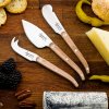 Innovation nože na sýr 3 ks, rukojeť dubová, černé pouzdro giving.cz