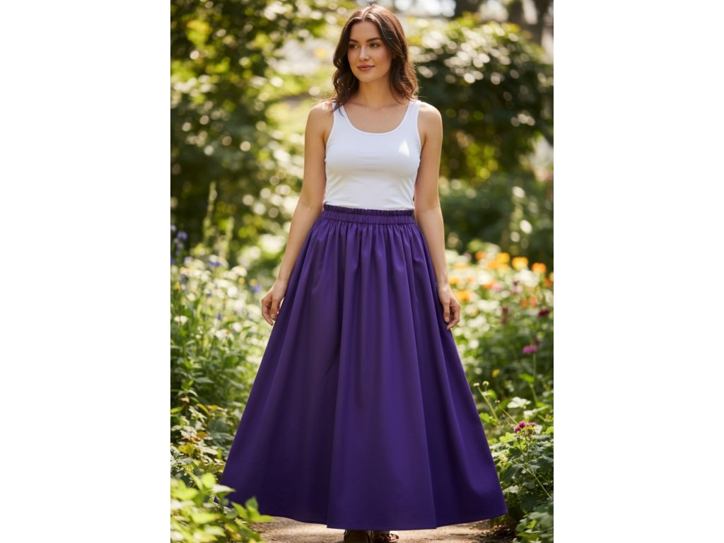 Sukňa sýto fialová  Sukňa namieru