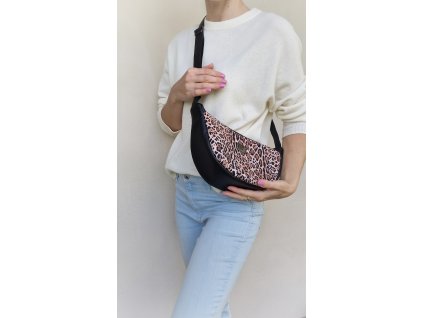Kabelka LUNA čierna leopard