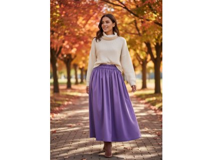 Sukňa odtieň tlmená fialová